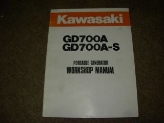 Kawasaki GD700A & GD700A S Portable Generator Service Workshop Manual