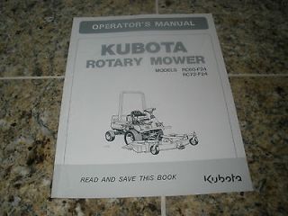 Operators Manual for Kubota Rotary Mower Models RC60 F24 and RC72 F24
