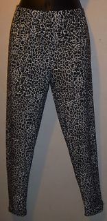NWT Sexy Black White Cheetah STRETCH Footless Tights LEGGINGS Lounge 