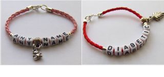Handmade Medical Alert Bracelets made with Braided Cord Lots of Colour 