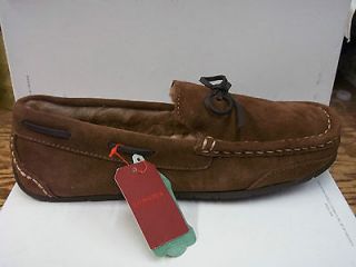 Mens Sonoma Dark Brown Leather Moccasin/Slipper   AWESOME INDOORS OR 