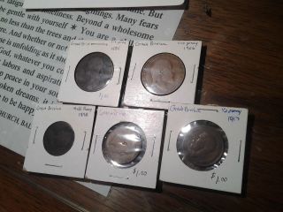Great Britain 1898, 1906, 1917 1/2 Half Penny and 1884,1906   Penny 