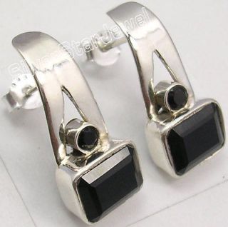 925 pure silver black onyx designer stud earrings 2 0cm