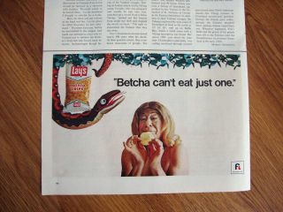 1967 Frito Lays Potato Chips Ad Betcha cant eat just One