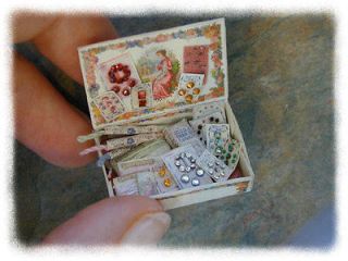 Newly listed Dollhouse Miniature Vintage Sewing Kit, everything 