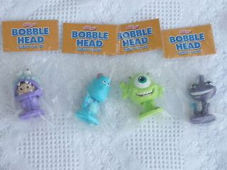 Monsters Inc. Bobblehead Toys, Kelloggs, set of 4, New in package