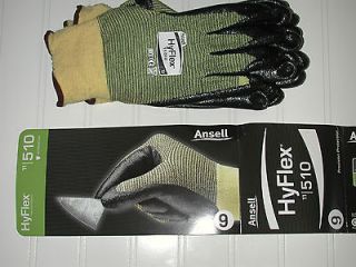pairs ansell hyflex 11 510 black foam gloves size