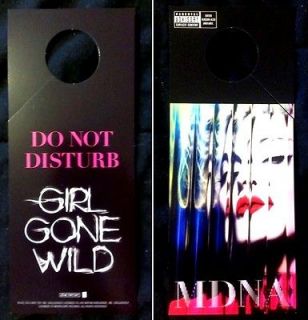 Madonna MDNA Rare Promo GIRL GONE WILD Do Not Disturb door hanger 