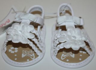Koala Baby White Infant Sandals with Flower Size 1 2 NWT 