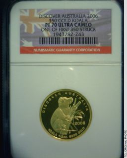2006 Discover Australia $50 1/2 oz Gold Koala NGC PF70 Ultra Cameo