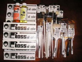 Newly listed 27 Lot BOB ROSS Landscaping Paint Brushes & Oil Paints