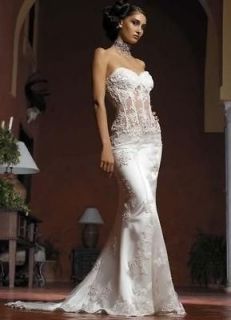 New Custom Sexy vintage White/Ivory Lace Mermaid Wedding Dress Bridal 