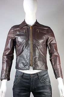 Vintage Mens Leather KOK High End 70s Jacket SMALL East West