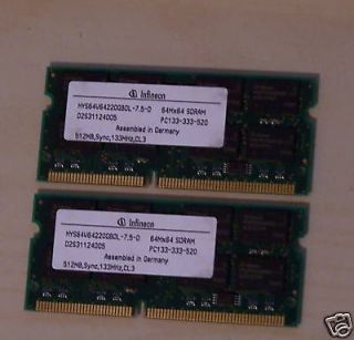 1GB 2X 512MB RAM MEMORY pc133 Apple Powerbook G4 laptop upgrade 