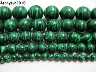 Malachite Gemstone Round Loose Spacer Beads 15.5 Strand 4mm 6mm 8mm 
