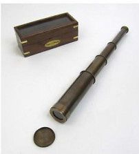 Brass Captains Telescope with Antique Finish & Deluxe Wooden Box