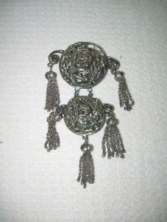 vintage sterling silver floral hobe brooch  179