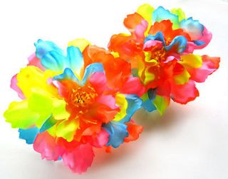   Silk Neon Rainbow Peony Flower Head 4 for Home Wedding Clip decor