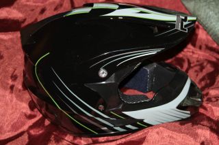PGR MX Motocross Dirt Bike Quad Cross Snow Mobile Helmet Black Youth L