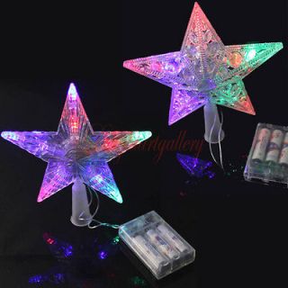 Multi Color Big Star Portable AA Battery Operated Xmas Tree Topper 