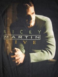 Mens RICKY MARTIN 1999 Concert Music Tour Cotton T Shirt Shirts XL