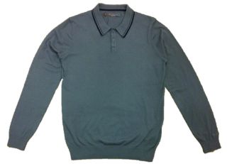 BRAND NEW 2012 Ben Sherman Gunsmoke Grey Long Sleeved Knitted Polo 