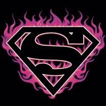 Superman Pink Fuschia Flames Super Man Logo Licensed Tee Shirt Adult 