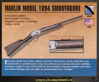 marlin model 1894 smootbore rifle classic firearms card from canada