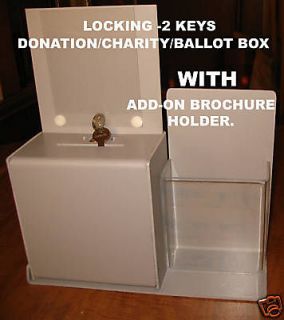 donation fundr aiser lock box w add on brochure holder