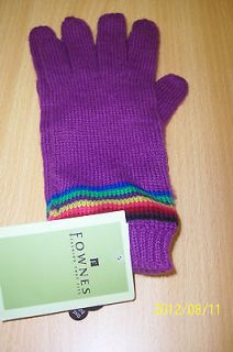 new fownes womens soft purple striped knit gloves 