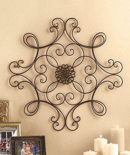24 abstract medallion wrought iron metal scrollwork scrolled wall art