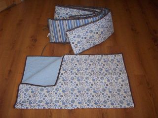 Tiddliwinks baby crib set quilt/blanket and bumper great shape blue 