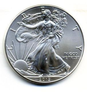 oz American Silver Eagle Coin 2012   One Troy oz .999 Bullion
