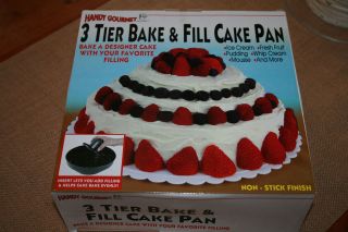 new 3 tier bake fill cake pan by handy gourmet