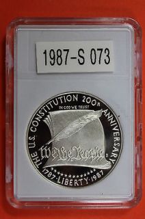 1987 S BU Proof Silver Dollar Constitution Bicentennial Not A Junk 
