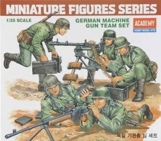 Academy 1/35 WWII German Machine Gun Team plastic model kit new 1379