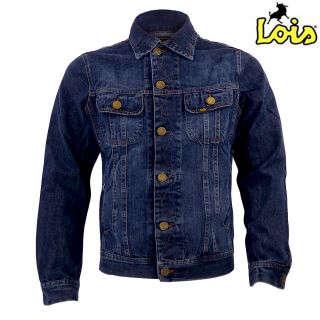 Brand New Mens Lois Blue End Dark Lizard Slim Fit Denim Jacket