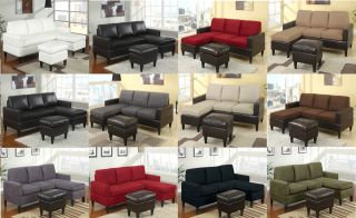 Corner Sectional Sofa Couch Sectionals in Microfiber & Leather With 
