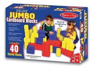Melissa & Doug Deluxe Jumbo Cardboard Blocks 40 Pieces NEW