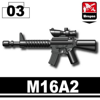 Assault rifle M16A2 gun compatible w/ minifigs swat police navy seal 