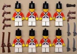 x8 NEW Lego Pirate Minifigs Imperial Armada Soldiers RED w/ RIFFLE 