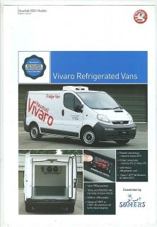 2004 vauxhall vivaro refrigerated vans sales sheet from united kingdom