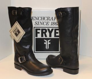 Frye Veronica Slouch 77605 black tumbled full grain leather boots New 