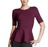 Trend New Fall Burgundy Peplum Top shirt Scub​a Fabric  Eur 38 