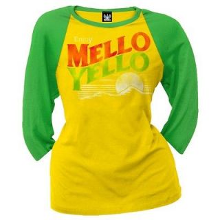 mello yello distressed logo juniors raglan shirt more options size
