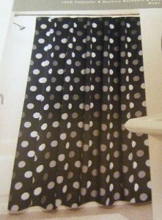 AWESOME CLASSIC POLKA DOTS SHOWER CURTAIN BLACK WHITE GREY NEW