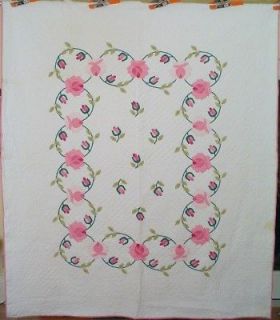 living rose applique quilt kit pattern  12