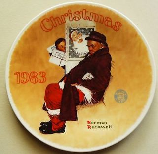 Norman Rockwell Santa in the Subway Christmas Plate, ltd. edition 