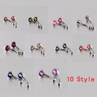 10 30 50pc 316stainless steel playboy navel ring mix color