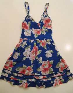 NWT Gilly Hicks Abercrombie Floral Flirty Summer/Spring Dress Blue X 